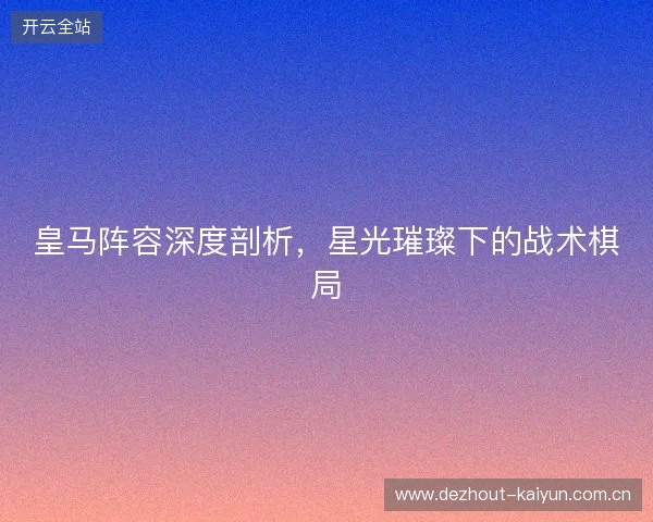 皇马阵容深度剖析，星光璀璨下的战术棋局